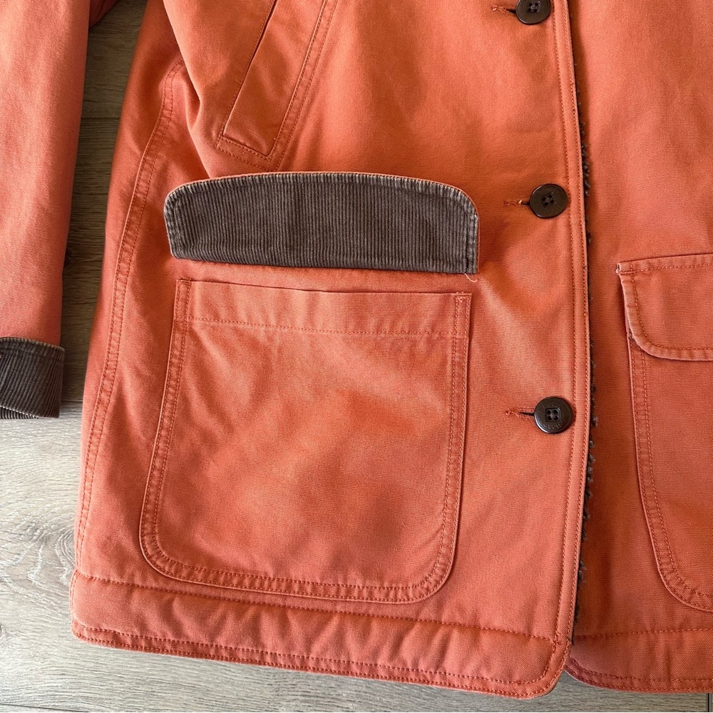 L.L. Bean Women's Rust Orange Jacket with Brown Trim - Picture 8 of 10